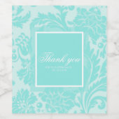 Aquamarines Damastweinetikett Weinetikett (Einzelnes Label)