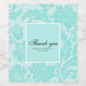 Aquamarines Damastweinetikett Weinetikett (Einzelnes Label)