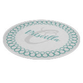 Aquamarines Decorcle Monogram Cutting Board Schneidebrett (Ecke)