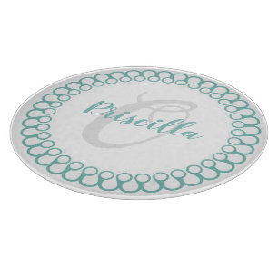 Aquamarines Decorcle Monogram Cutting Board Schneidebrett