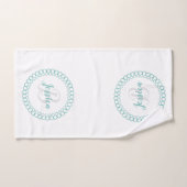 Aquamarines dekoratives Circle Monogram Badetuch S Badhandtuch Set (Handtuch)