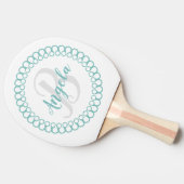 Aquamarines dekoratives Circle Monogram Ping Pong  Tischtennis Schläger (Seitenansicht)