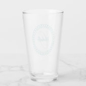 Aquamarines dekoratives Circle Monogramm Trinkglas Glas (Rückseite)