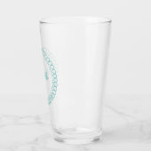 Aquamarines dekoratives Circle Monogramm Trinkglas Glas (Links)