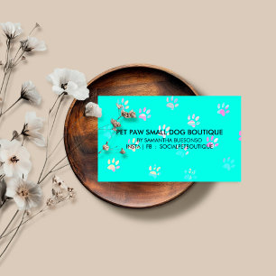 Aquamarines Design der Dog Pet Grooming Visitenkarte