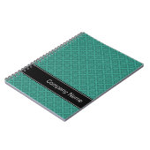 Aquamarines Diamantenmuster Personalisiert Notizblock (Linke Seite)