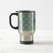 Aquamarines Diamantmuster Personalisiert Reisebecher (Links)