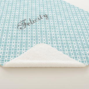 Aquamarines Diamantmuster Personalisiert Sherpadecke