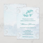 Aquamarines Dolphin-Brautparty Einladung (Vorne/Hinten)