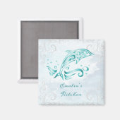 Aquamarines Dolphin Personalisiert Magnet (Vorderseite/Rückseite)