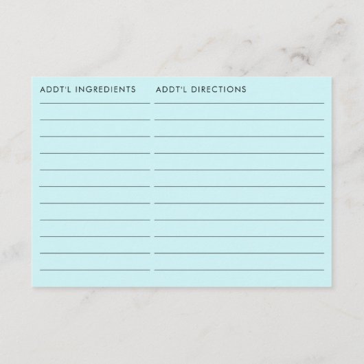 Aquamarines, doppelt gesiebtes Blaues Brautparty R Begleitkarte (Rückseite)