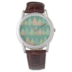 Aquamarines Dreieck-Muster SüdwestenGeo Schritt- Armbanduhr