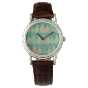 Aquamarines Dreieck-Muster SüdwestenGeo Schritt- Armbanduhr