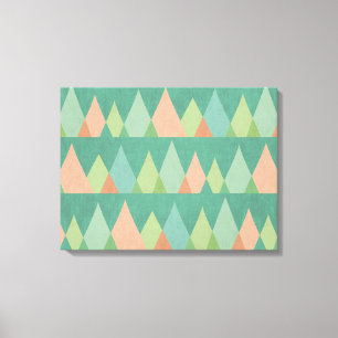 Aquamarines Dreieck-Muster SüdwestenGeo Schritt-  Leinwanddruck