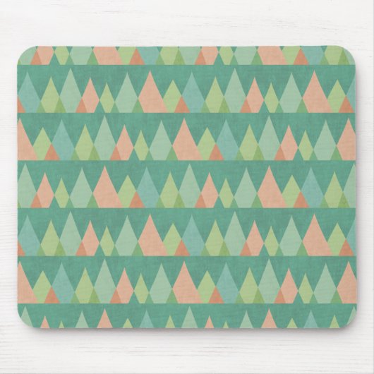 Aquamarines Dreieck-Muster SüdwestenGeo Schritt-| Mousepad (Vorne)