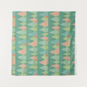 Aquamarines Dreieck-Muster SüdwestenGeo Schritt-| Wandteppich (Vorderseite)