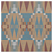 Aquamarines dunkles rotes Tan Brown ethnisches Mos Stoff (Muster)