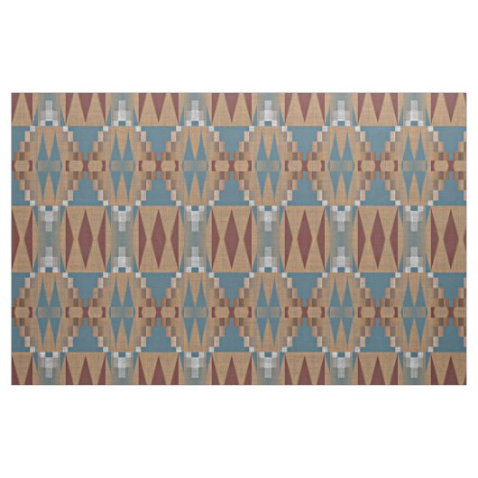 Aquamarines dunkles rotes Tan Brown ethnisches Mos Stoff (Fat Quarter (45,7 x 55,9 cm))