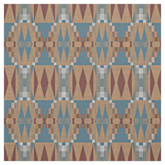 Aquamarines dunkles rotes Tan Brown ethnisches Mos Stoff (Muster)