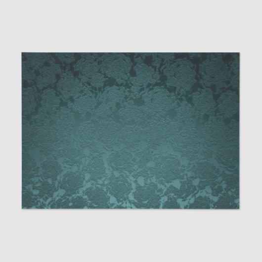 Aquamarines dunkles Sukkulent florales Metallic Mu Seidenpapier (Vorderseite)
