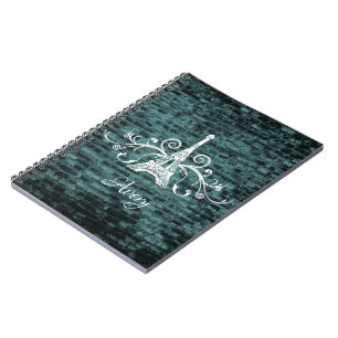 Aquamarines Eiffelturm Grunge-Notebook Notizblock