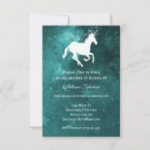 Aquamarines Einhorn-Brautparty Einladung (Vorderseite)