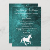 Aquamarines Einhorn Hochzeitsessen Probe einladen Einladung (Vorne/Hinten)