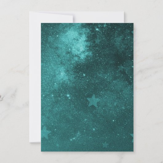 Aquamarines Einhorn Hochzeitsessen Probe einladen Einladung (Rückseite)