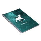 Aquamarines Einhorn-Personalisiert-Notebook Notizblock (Rechte Seite)