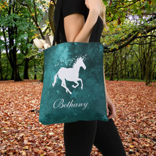 Aquamarines Einhorn Personalisiert Tote Bag Tasche
