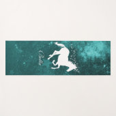 Aquamarines Einhorn Personalisiert Yoga Mat Yogamatte (Vorderseite (Horizontal))