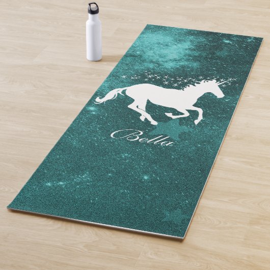 Aquamarines Einhorn Personalisiert Yoga Mat Yogamatte (Beispiel)