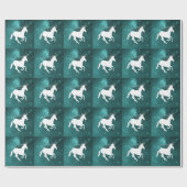 Aquamarines Einhorn-Wrapping-Papier Geschenkpapier (Flach)