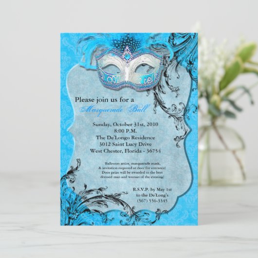 Aquamarines Einladung (Stehend Vorderseite)