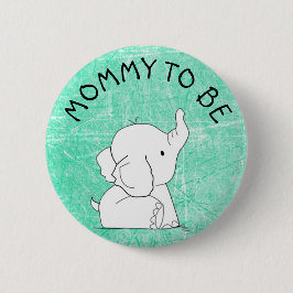 Aquamarines Elefant-Baby-Duschen-Button Button