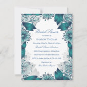 Aquamarines Elegant | Brautdusche Einladung (Vorderseite)