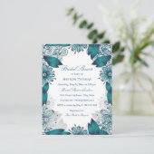 Aquamarines Elegant | Brautdusche Einladung (Stehend Vorderseite)