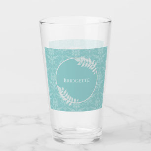 Aquamarines elegantes Damasglas Personalisiert Glas