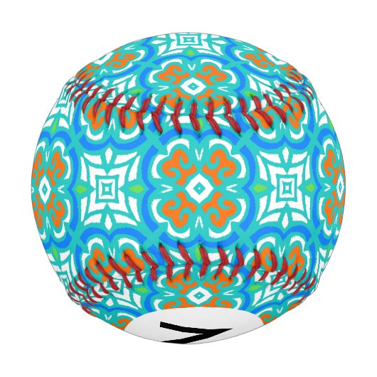 Aquamarines ethnisches Muster Baseball (Rückseite)