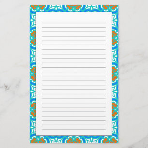Aquamarines ethnisches Muster Briefpapier
