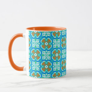 Aquamarines ethnisches Muster Tasse