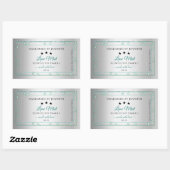 Aquamarines Etikett für grüne Glitzer Silver Produ Rechteckiger Aufkleber (Blatt)