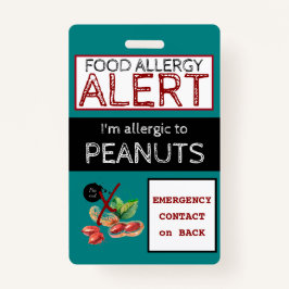 Aquamarines Etikett für Peanut Food Allergie Ausweis