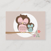 Aquamarines Eule-Baby-Duschdiplom Einhängevorricht Begleitkarte (Rückseite)