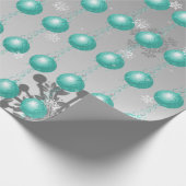 Aquamarines Extravagantes Weihnachtsschmuckpapier Geschenkpapier (Ecke)
