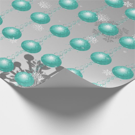 Aquamarines Extravagantes Weihnachtsschmuckpapier Geschenkpapier (Ecke)