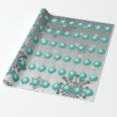 Aquamarines Extravagantes Weihnachtsschmuckpapier Geschenkpapier (Ungerollt)