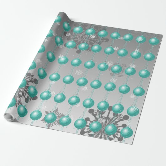 Aquamarines Extravagantes Weihnachtsschmuckpapier Geschenkpapier (Ungerollt)