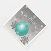 Aquamarines Extravagantes Weihnachtsschmuckpapier Serviette (Ecke)