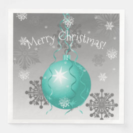 Aquamarines Extravagantes Weihnachtsschmuckpapier  Serviette